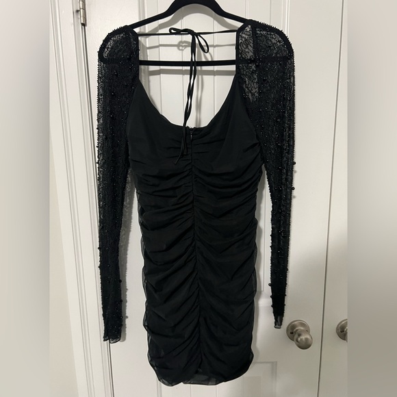OH POLLY St. Germain black embellished long sleeve mini dress - Picture 10 of 11